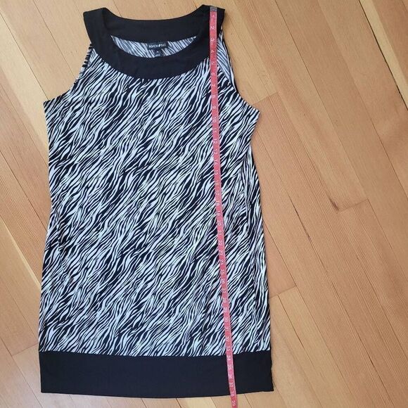 Y2K zebra print sleeveless shift dress scoop‎ neck knee length maximalist - Picture 7 of 9